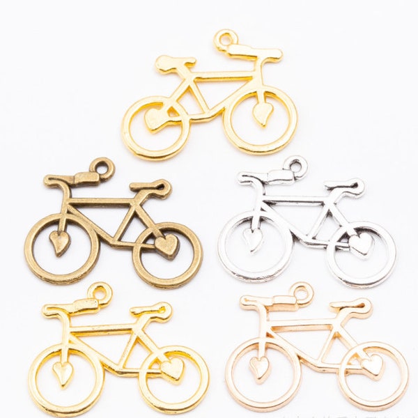 wholesale 50pcs Antiqued silver/antiqued bronze/bright gold/kc gold bicycle/bike connector charms findings
