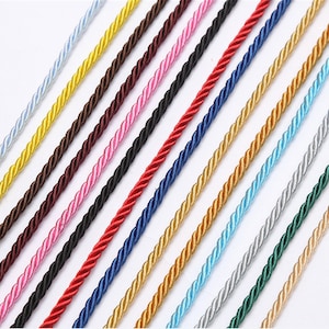 Wholesale 100 yards 3mm thickness black/white Round twist rope cords--suitable for making necklace cords--Multiple colors for you to choose
