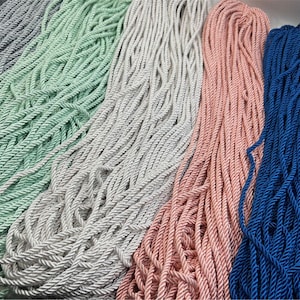 Wholesale 100yards 5mm thickness black/white Round twist rope cords--suitable for making necklace cords--Multiple colors for you to choose