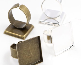 2 Anelli Vergini In Bronzo Antico Filigranato Per Cabochon 20 Mm - Base Per Gioielli Fai Da Te - 2