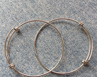 10 pulseras ajustables de acero inoxidable y plata: joyería DIY