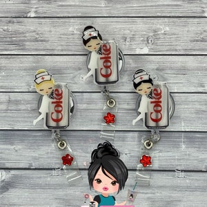 Diet Cola Lover-Cute Nurse-Badge Holder-Healthcare Worker-Nurse Gift-Cola Lover-Nurse Fuel-Cute Gift-Soda Lover-Key chain-Nursing gift