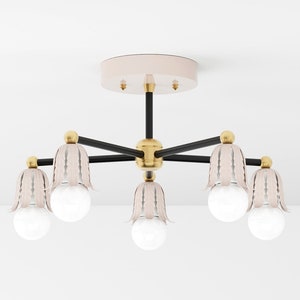 Semi Flush Ceiling Light - Mauve - Ceiling Light - Hanging Light - Mid Century Modern - Maximalist - UL Listed [BAIRD]