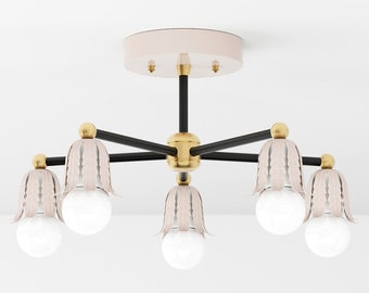 Semi Flush Ceiling Light - Mauve - Ceiling Light - Hanging Light - Mid Century Modern - Maximalist - UL Listed [BAIRD]