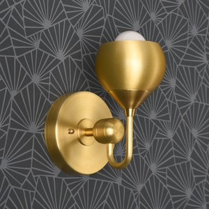 Modern Wall Sconce - Mid Century Wall Light - Gold Vanity Light - Raw Brass Light - Industrial - Bathroom Vanity - UL Listed [SEIA]