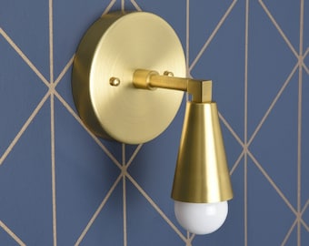 Gold Vanity Light - Modern Wall Sconce - Mid Century - Industrial - Wall Light - Bathroom Vanity - UL Listed [BENNETT]