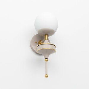 Matte Frosted Glass Globe Wall Sconce - Single Light - Mid Century Modern - Maximalist Wall Fixture - Bathroom Vanity - UL Listed [OXFORD]