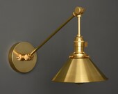 Adjustable Wall Light - Gold Industrial Sconce - Mid Century - Modern - Articulating - Boom Light - Bathroom Vanity VILAS