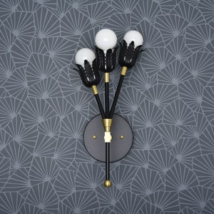 3 Light Wall Sconce - Black & Brass - Mid Century - Modern - Industrial - Bathroom Vanity - UL Listed [BEAUMONT]