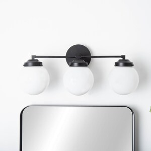 Vanity Lighting Wall Sconce 3 Light Vanity Fixture Matte Black Mid