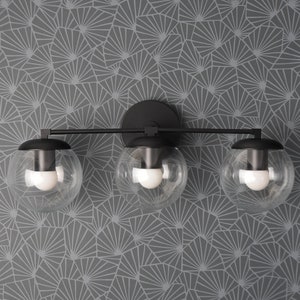 Vanity Lighting - Wall Sconce - 3 Light Vanity Fixture - Matte Black - Mid Century Modern - Triple Wall Sconce- UL Listed [MONROE]