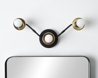 Moderne Badezimmer Licht Schwarz Messing Mid Century Etsy