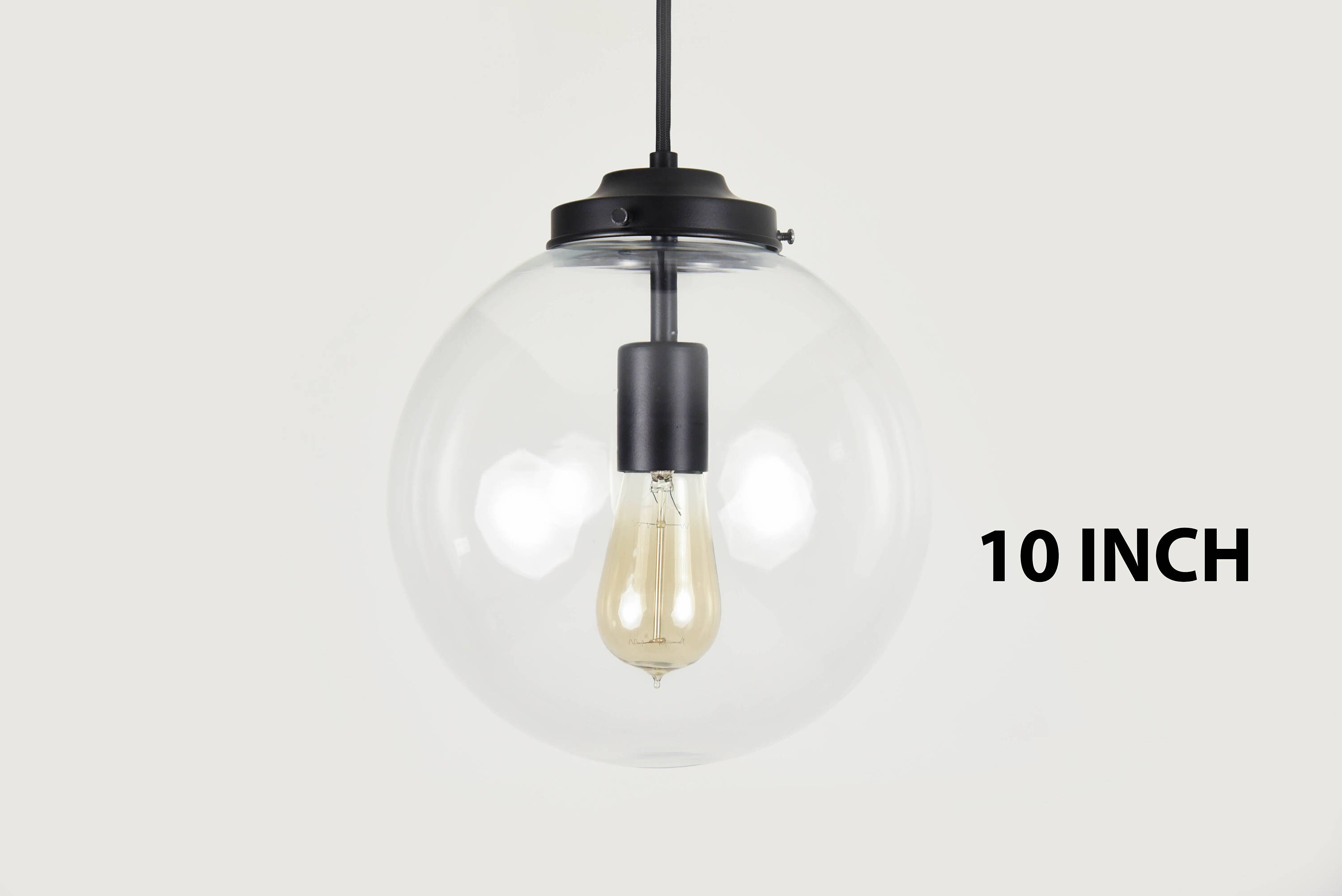 Globe Pendant Light Matte Black Mid Century Modern Industrial