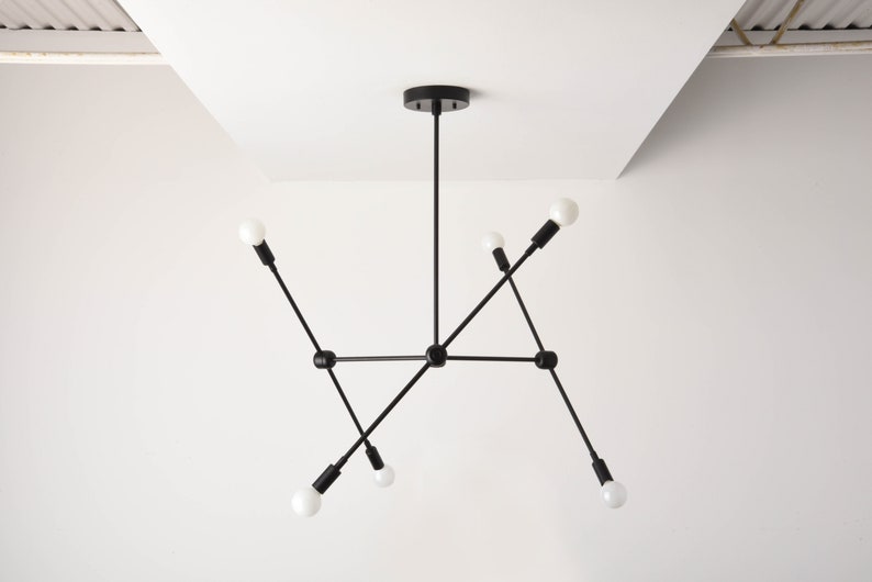 Sputnik Chandelier Black Modern Lighting Mid Century Industrial Branching Ceiling Light Ul Listed Baltimore