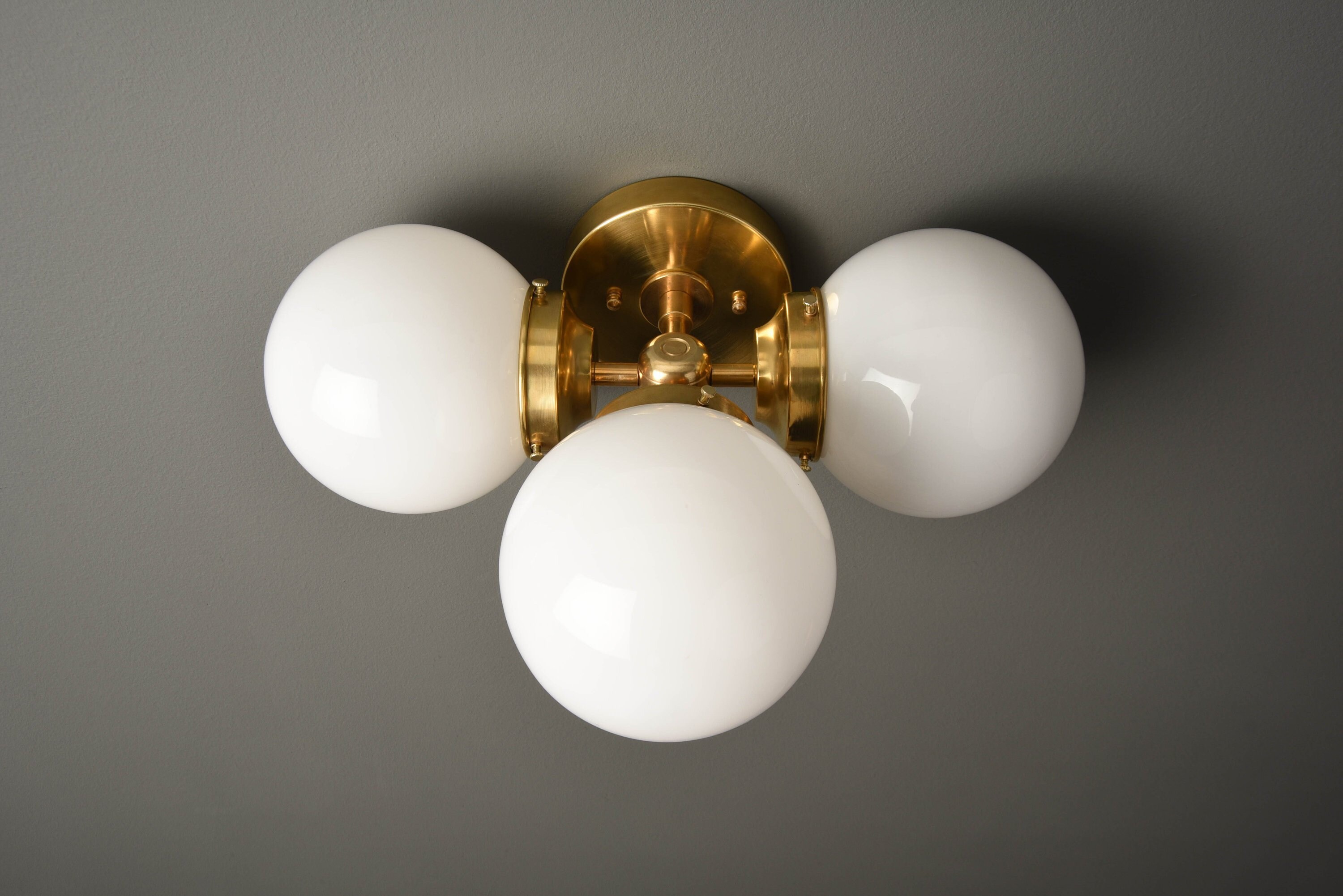 Modern Globe Vanity Light Gold Wall Mid Century Gallery Photo