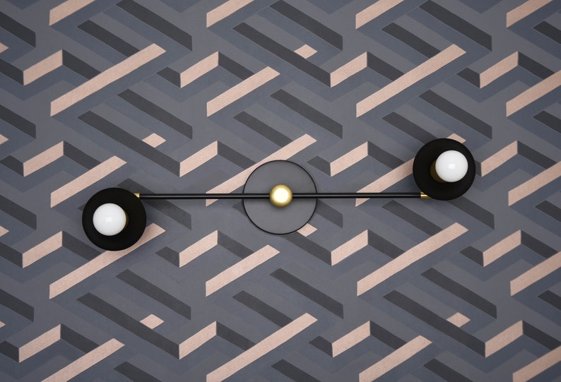 Unique Abstract Offset Wall Light Sconce Bathroom Etsy