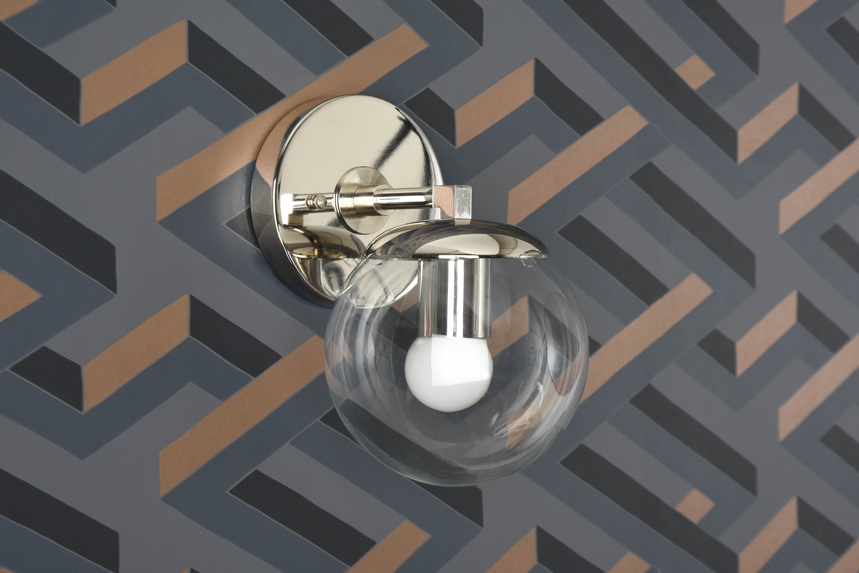 Clear Glass Globe Bathroom Vanity Light Single Light Vanity Etsy