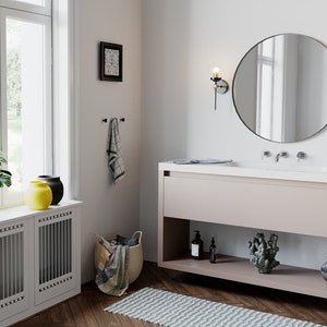 Modern Globe Sconce  Black & Brass  Mid Century  Industrial image 2