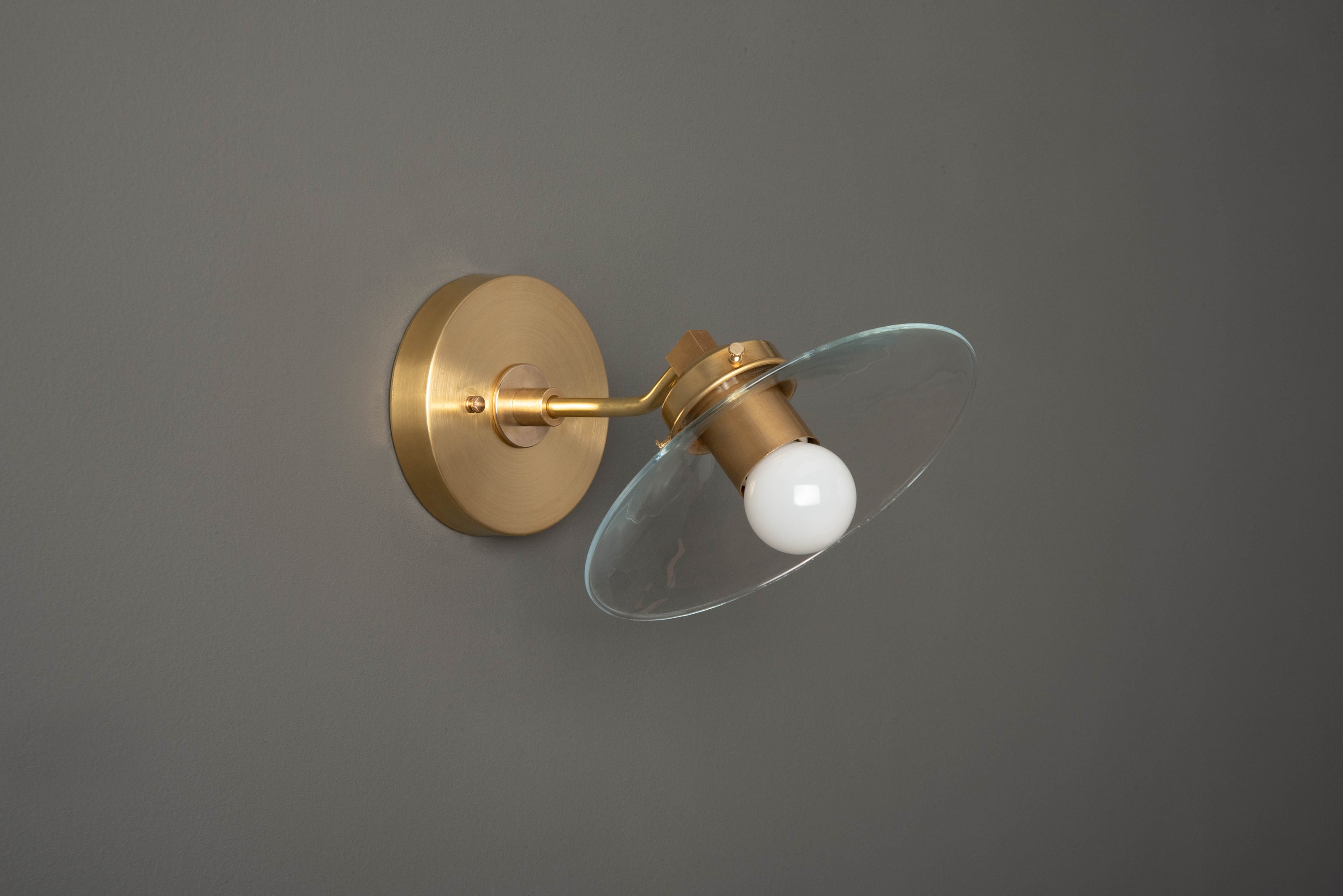 Gold Wall Light Industrial Wall Sconce Brass Gold Mid Century