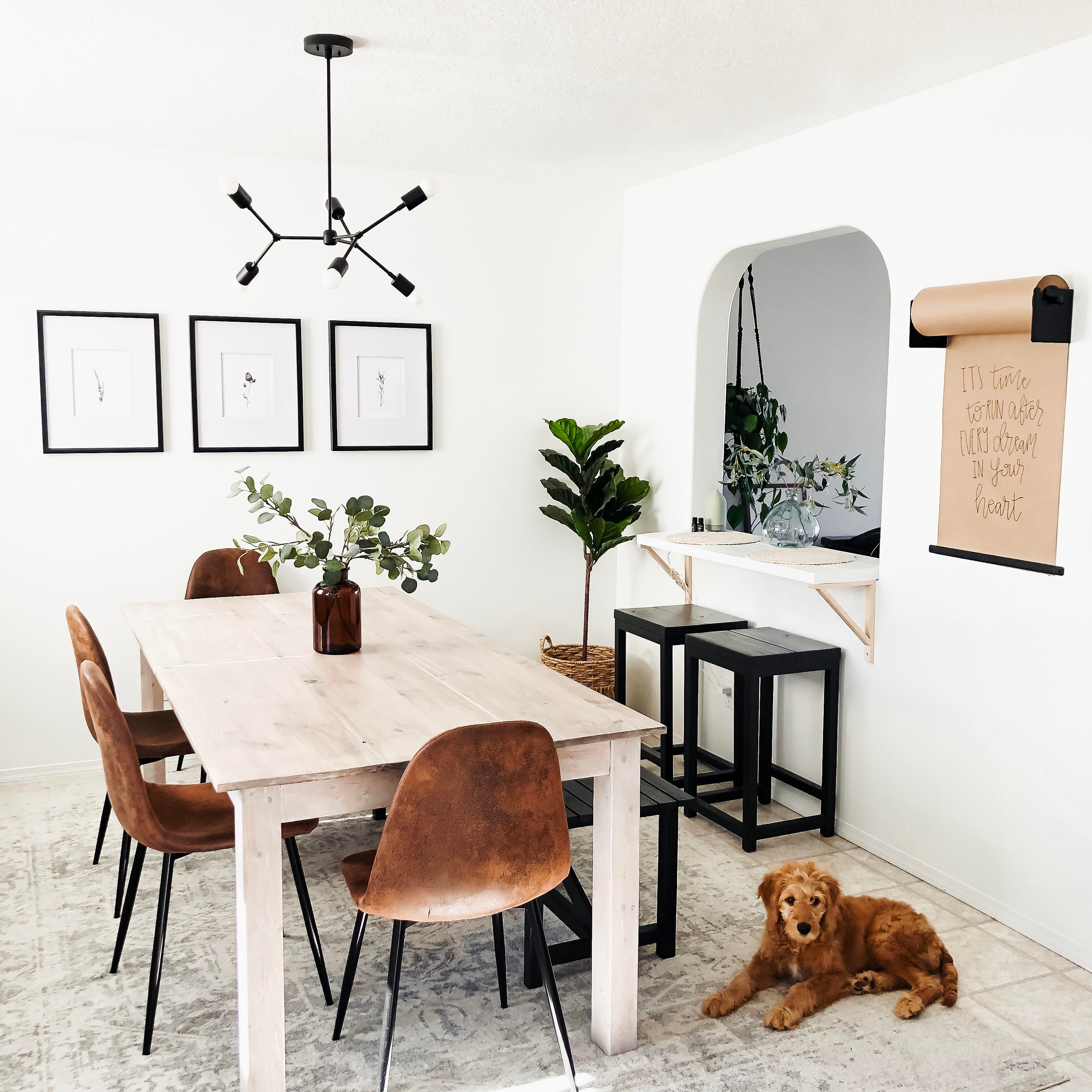 Gold Hanging Light Chandelier Lighting Sputnik Mid Century