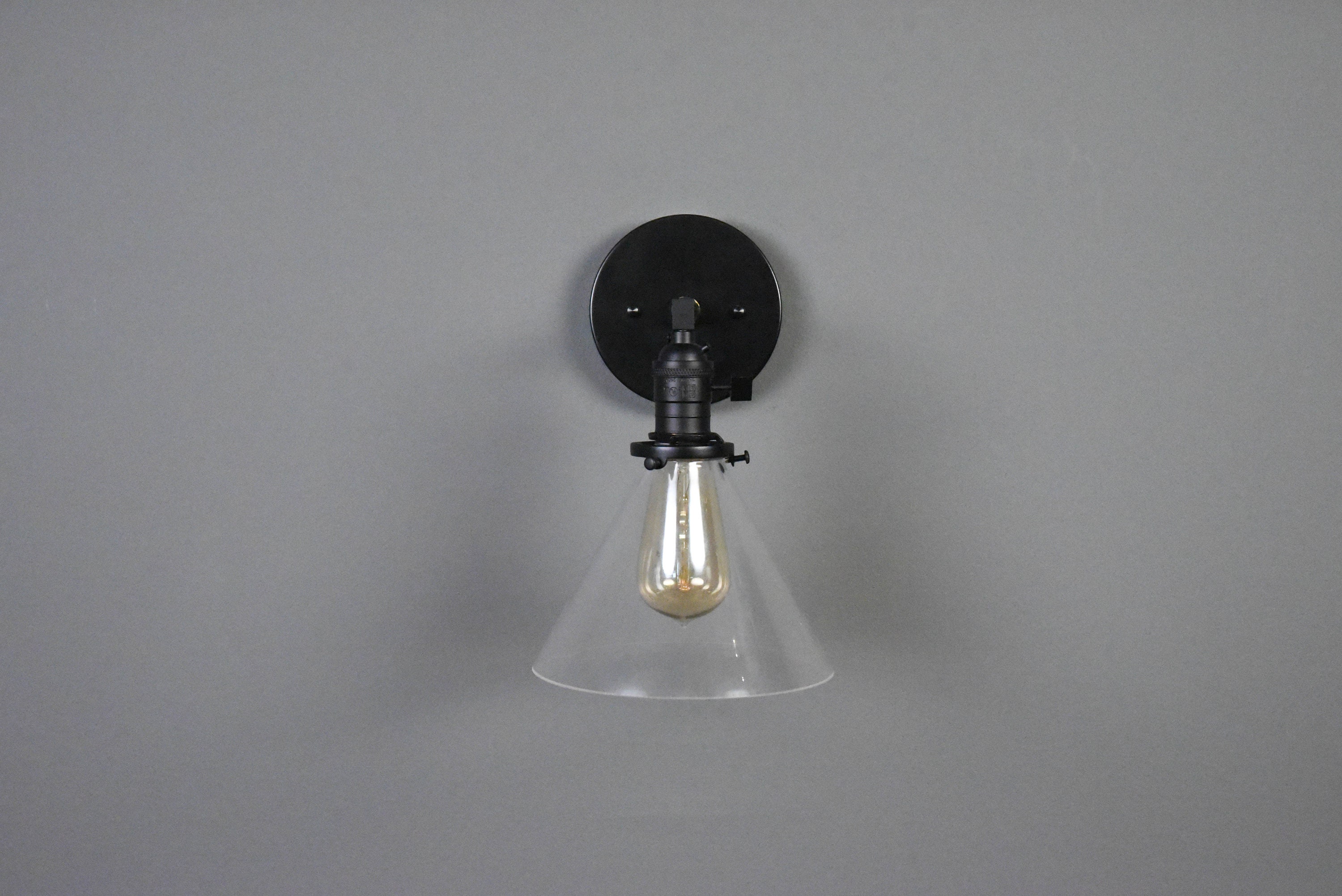 Industrial Wall Sconce Matte Black Mid Century Modern Wall