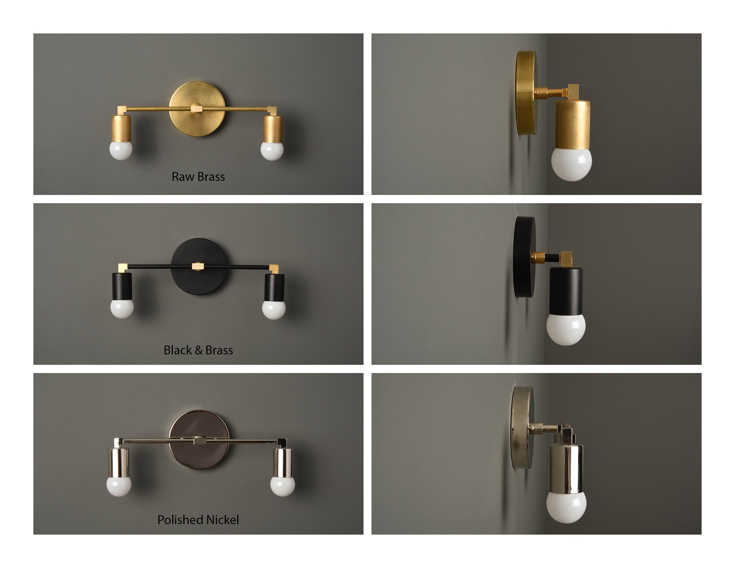 Modern Bathroom Light Mid Century Wall Sconce Matte Black