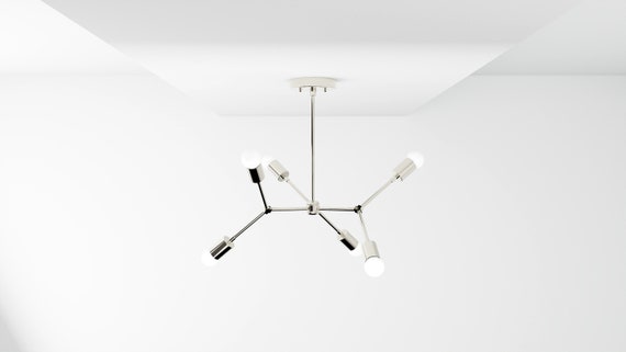 Black Sputnik Chandelier Mid Century Industrial Modern Ceiling