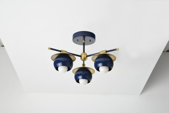 Semi Flush Ceiling Light Navy Blue Brass Hanging - What Does Semi Flush Ceiling Light Mean Semi Flush Ceiling Light Navy Blue Brass Hanging - What Does Semi Flush Ceiling Light Mean