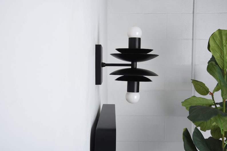 2 Light Bardwell wall sconce in black by Illuminate Vintage