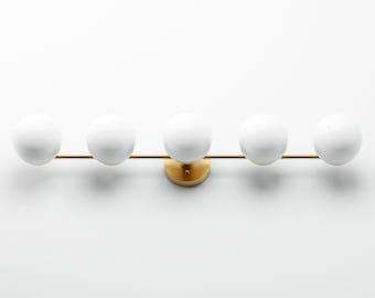 Vanity Lighting - Wall Sconce - 5 Light Vanity Fixture - Mid Century Modern Bathroom Wall Sconce - UL Listed [PHOENIX]