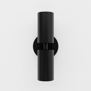 Up and Down Two Light Cylinder Wall Sconce Matte Black Mid - Etsy