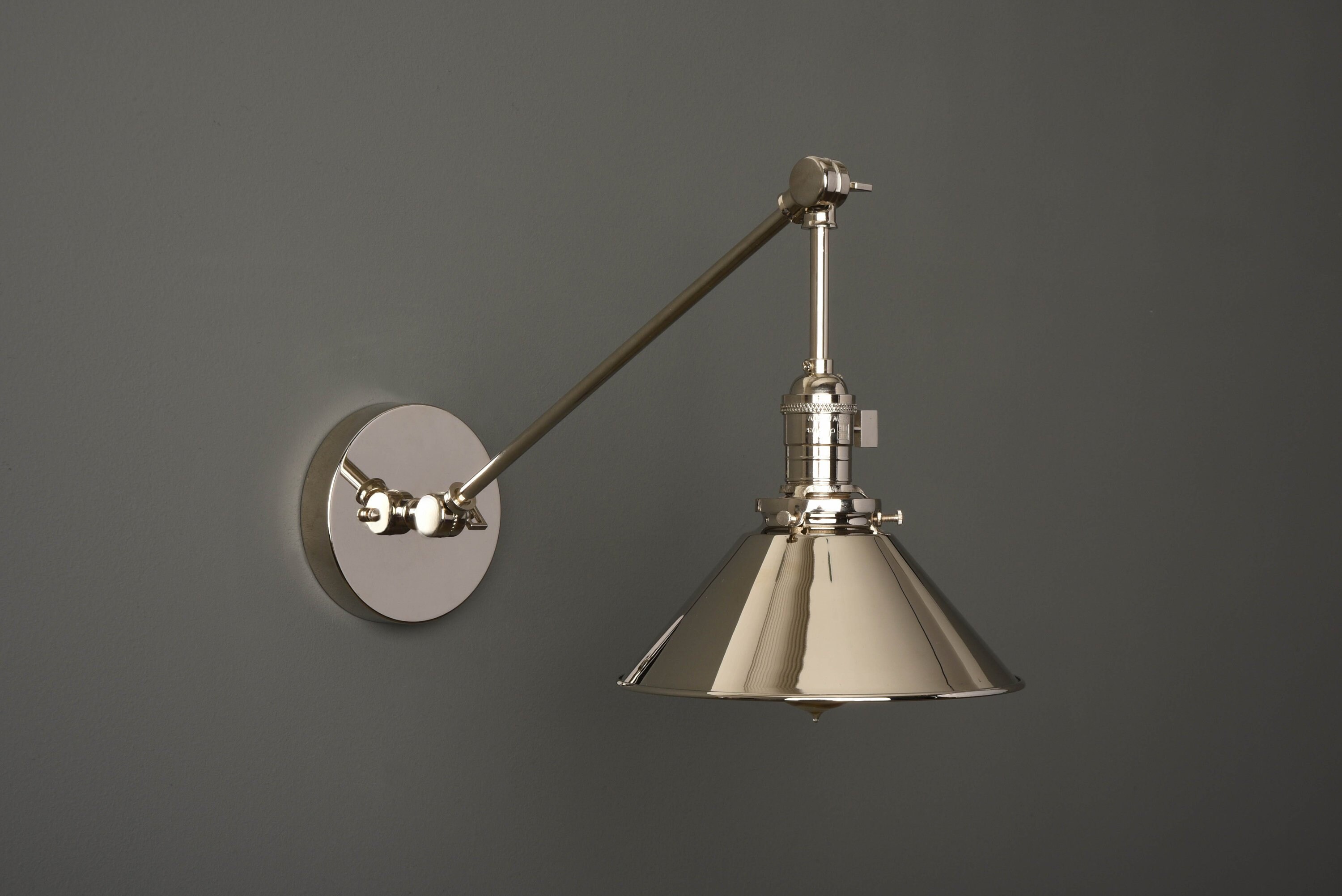 Adjustable Vanity Sconce Industrial Wall Light Polished Nickel