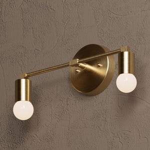Vanity Lighting - Wall Sconce - 2 Light Vanity Fixture - Matte Black - Mid Century - Bathroom Vanity - UL Listed [ARVADA]