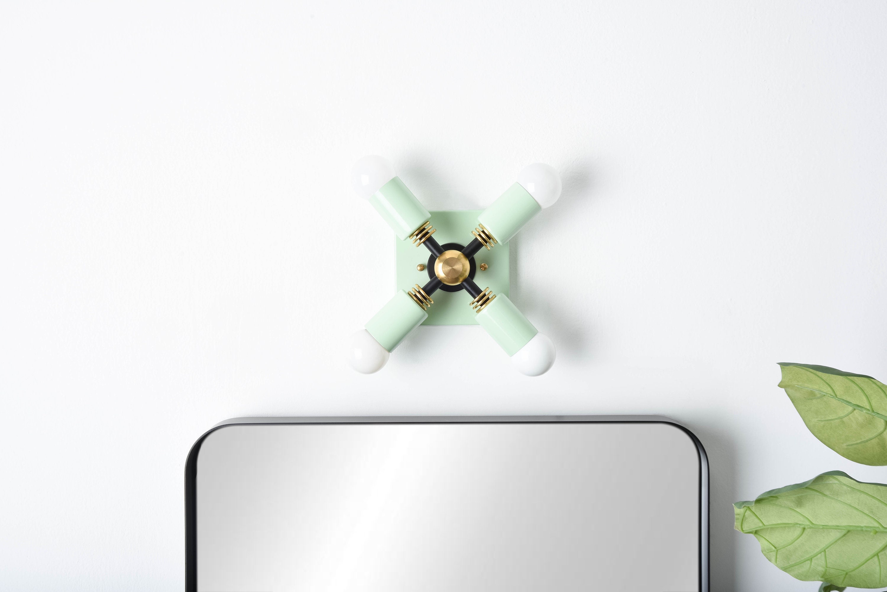 Applique Murale Moderne - Vert Menthe Mauve Milieu Du Siècle Industriel Applique Artisan Vanité de S