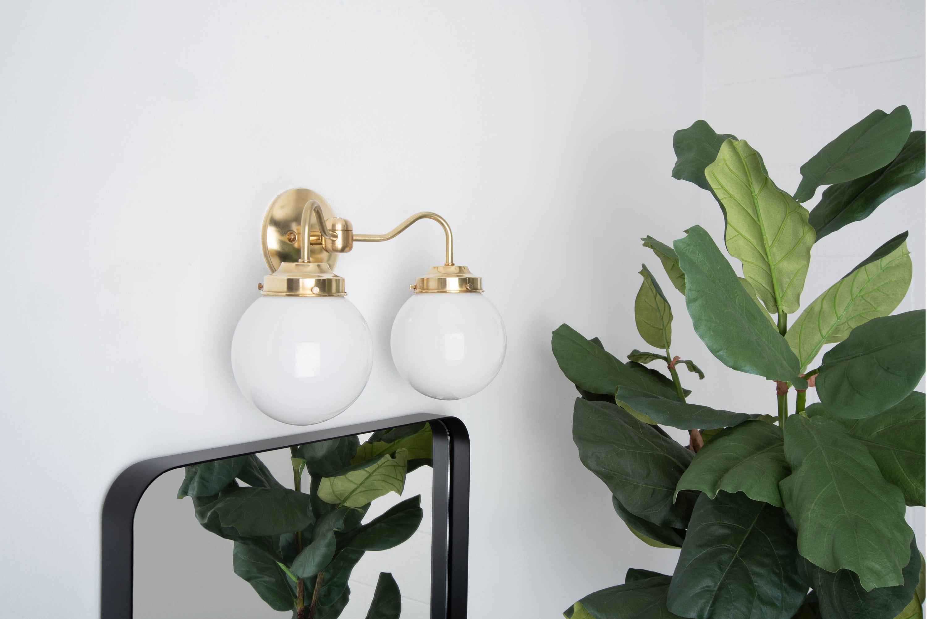 Modern Globe Light Gold Wall Light Mid Century Industrial Glass