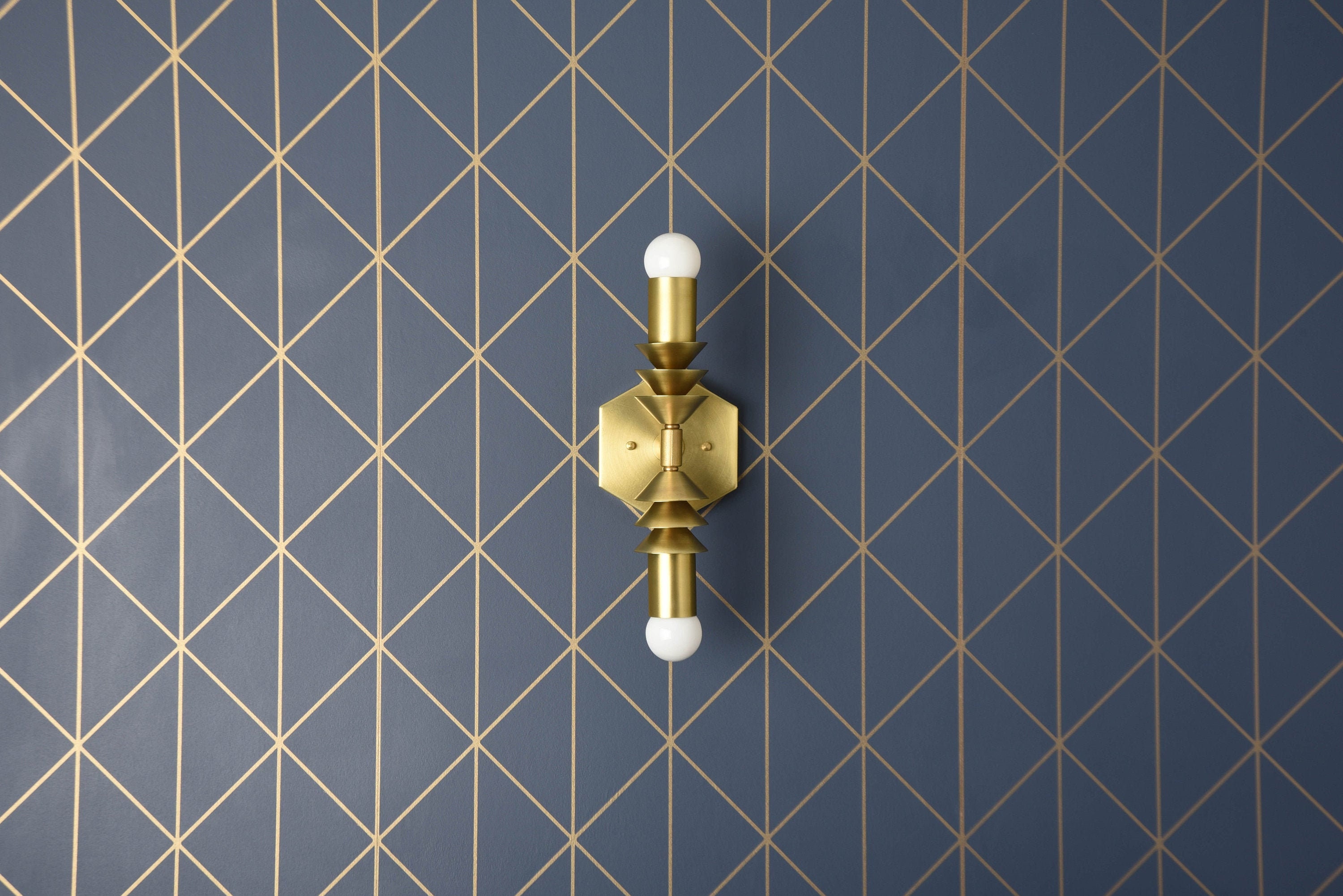 Applique Murale en Laiton Brut - Lampe de Vanité Moderne Milieu Du Siècle Industriel Applique Vanité