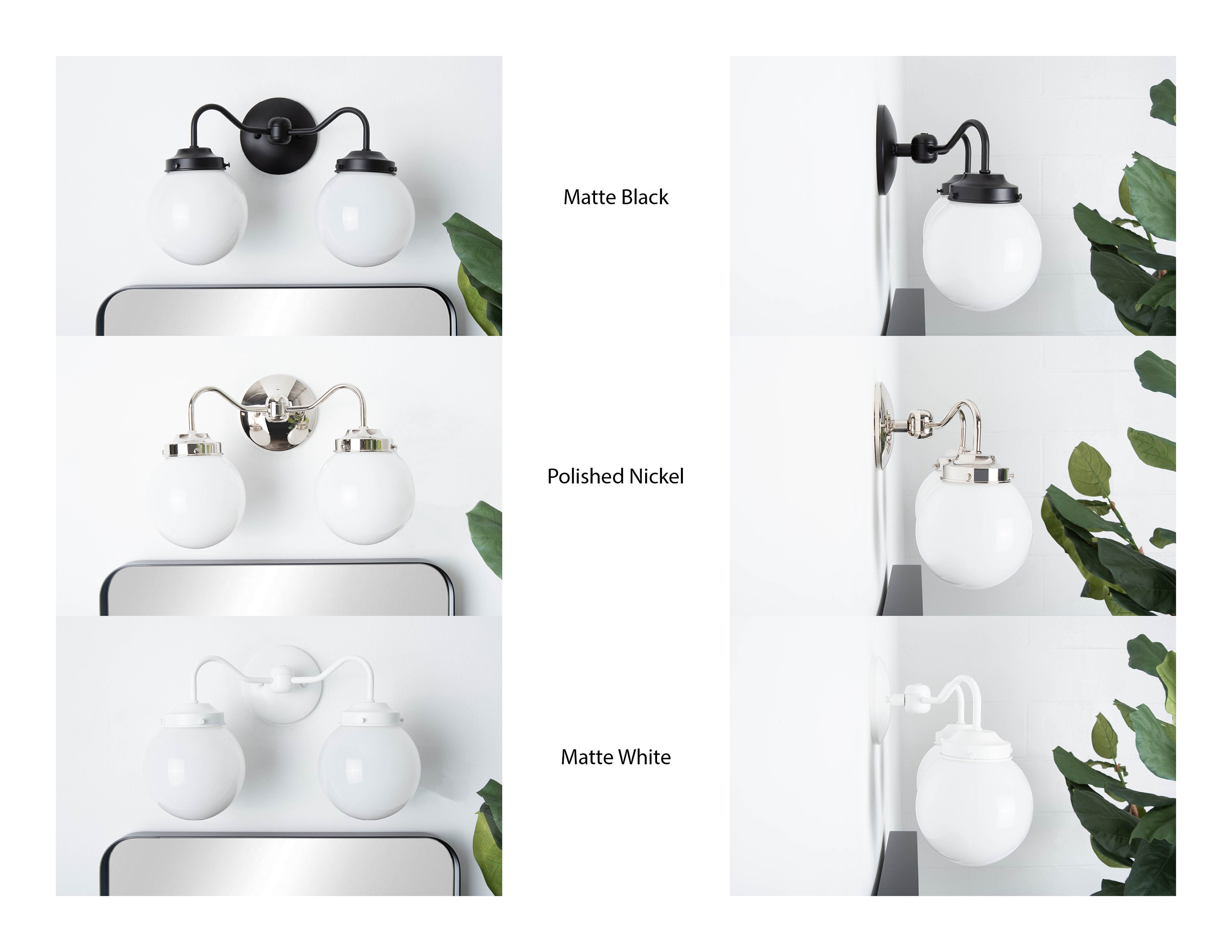 Modern Globe Light Gold Wall Light Mid Century Industrial Glass