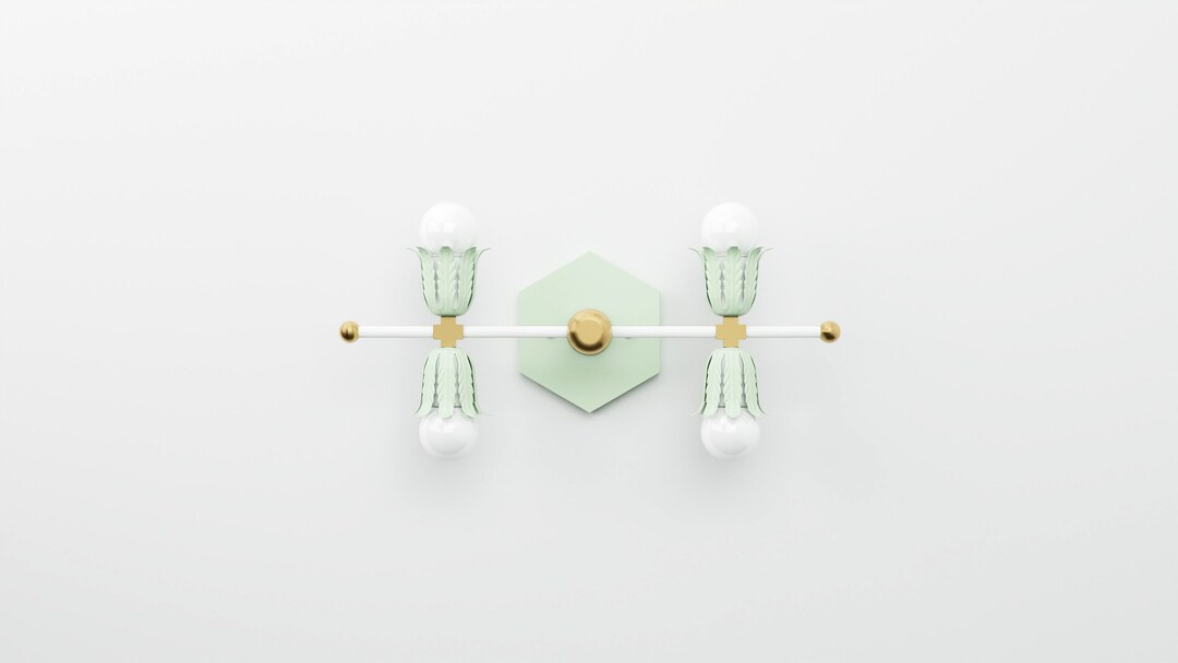 Picture of Solara 4-Light Wall Vanity Fixture 30-Inch Gold Finish with Flat Opal ...