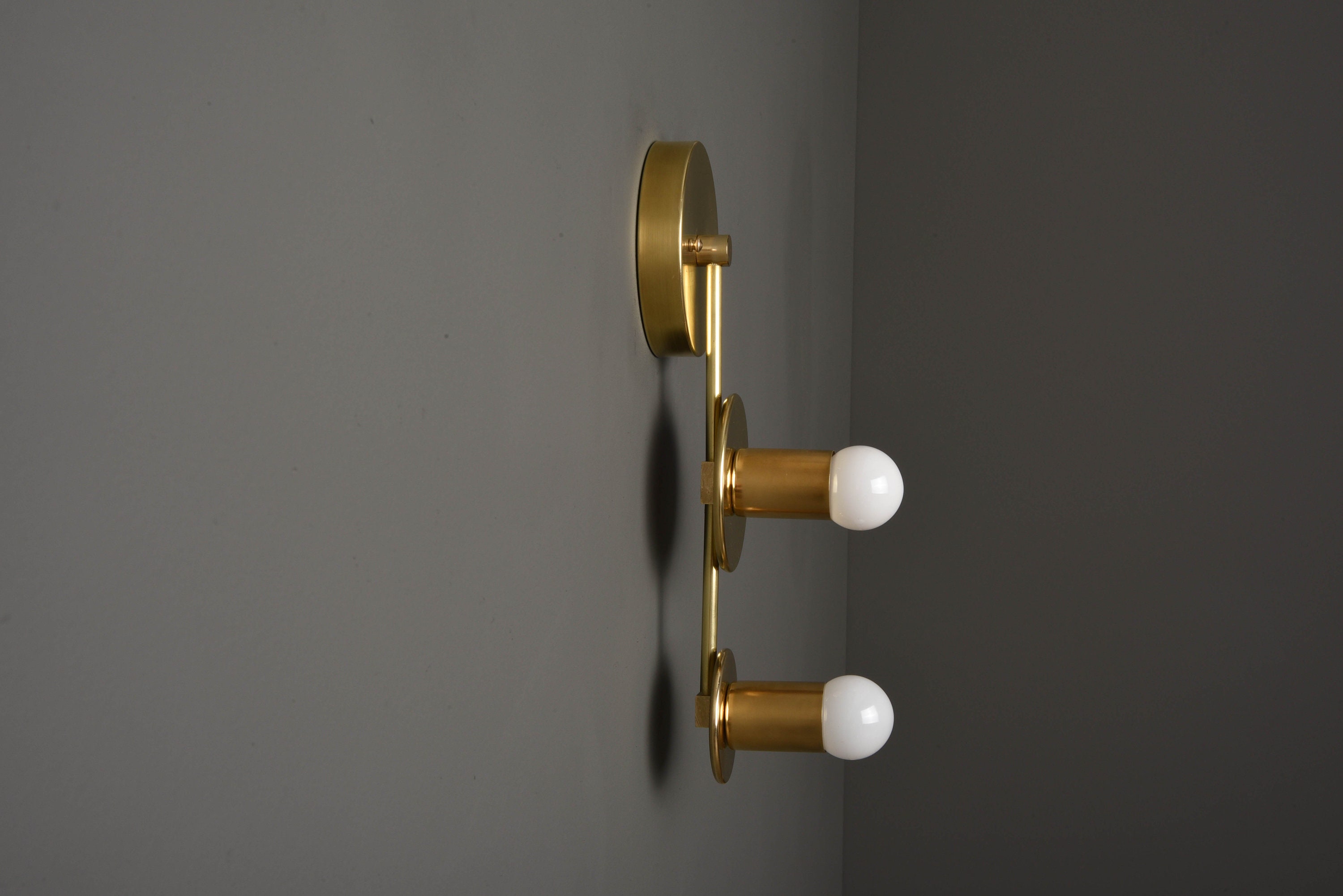 Gold Vanity Light Gold Sconce Raw Brass Light Mid Century