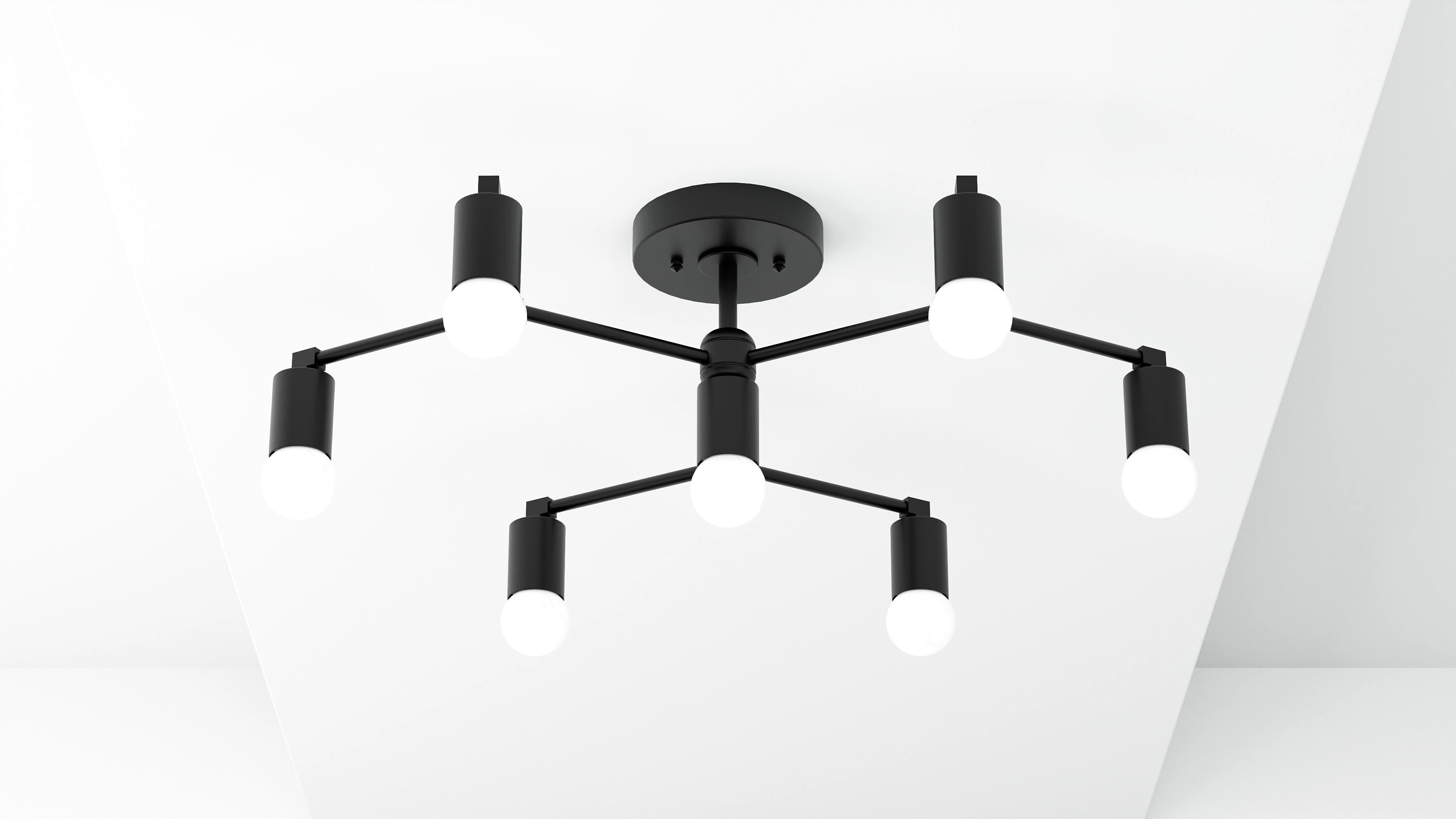 Semi flush 2024 black light