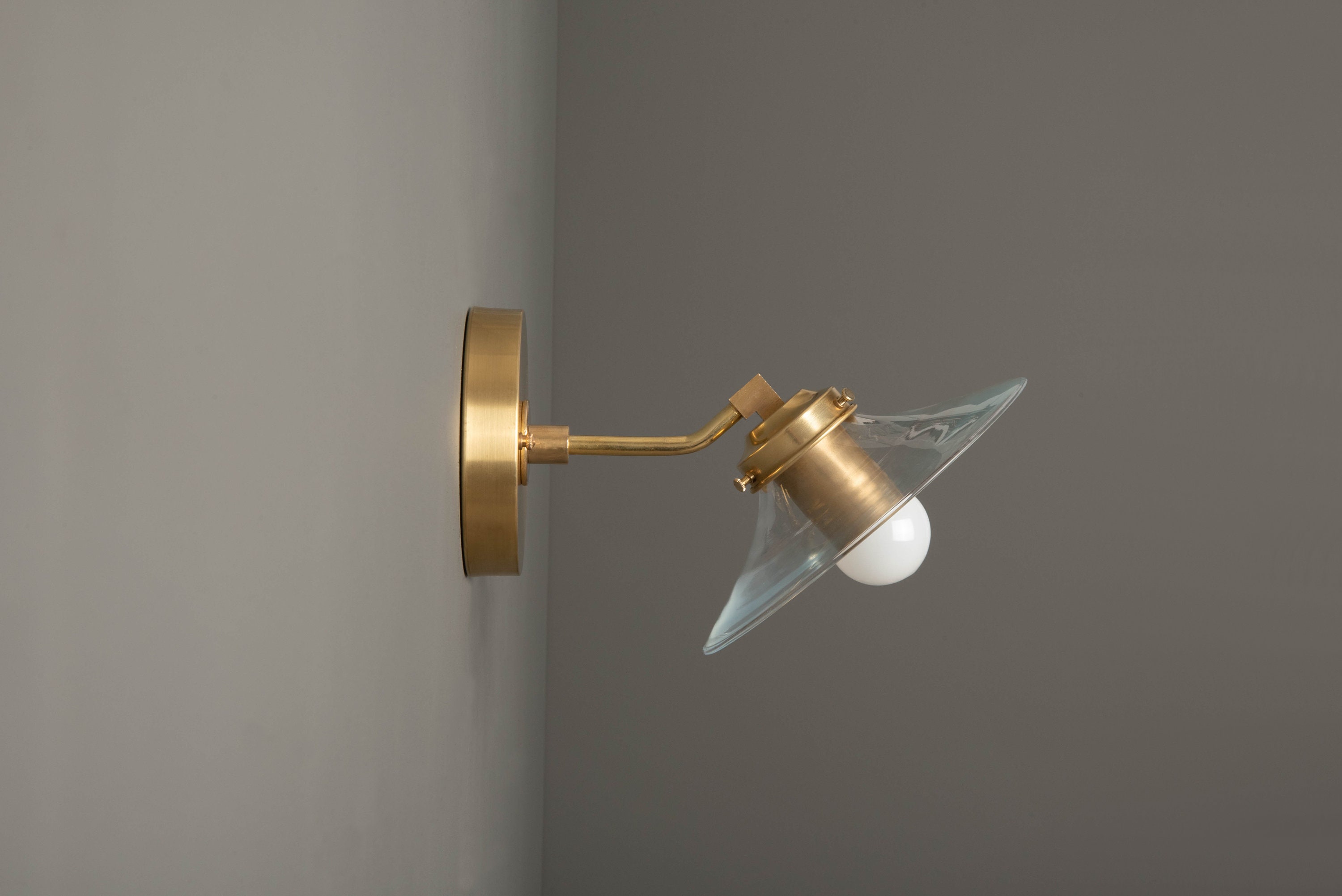 Gold Wall Light Industrial Wall Sconce Brass Gold Mid Century
