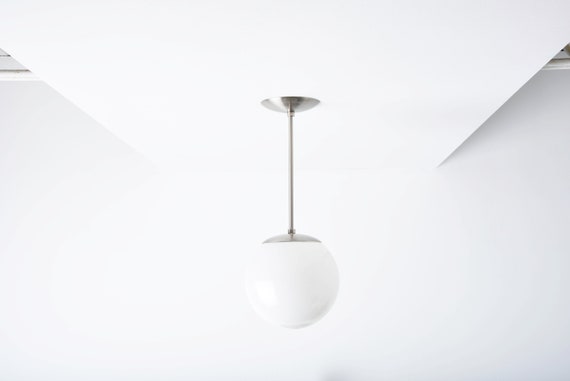 Nickel globe pendant light deals