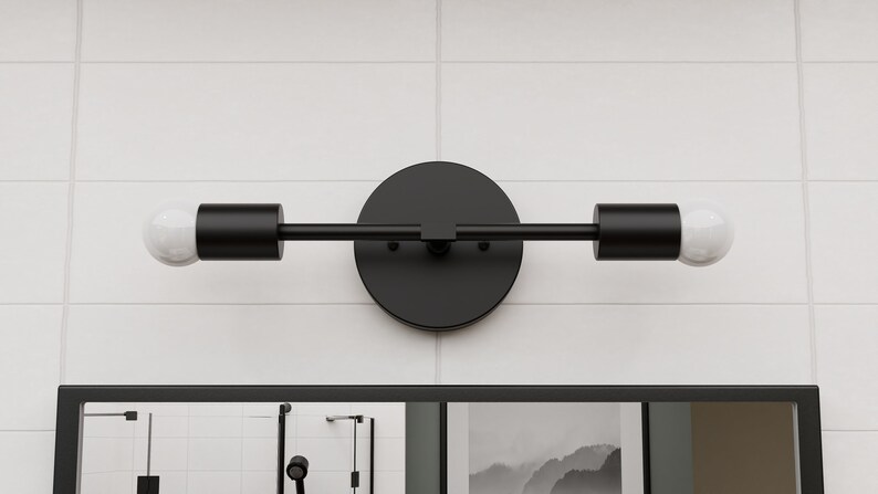Belen 2 Light Wall Mid Century Wall Sconce in Matte Black by Illuminate Vintage