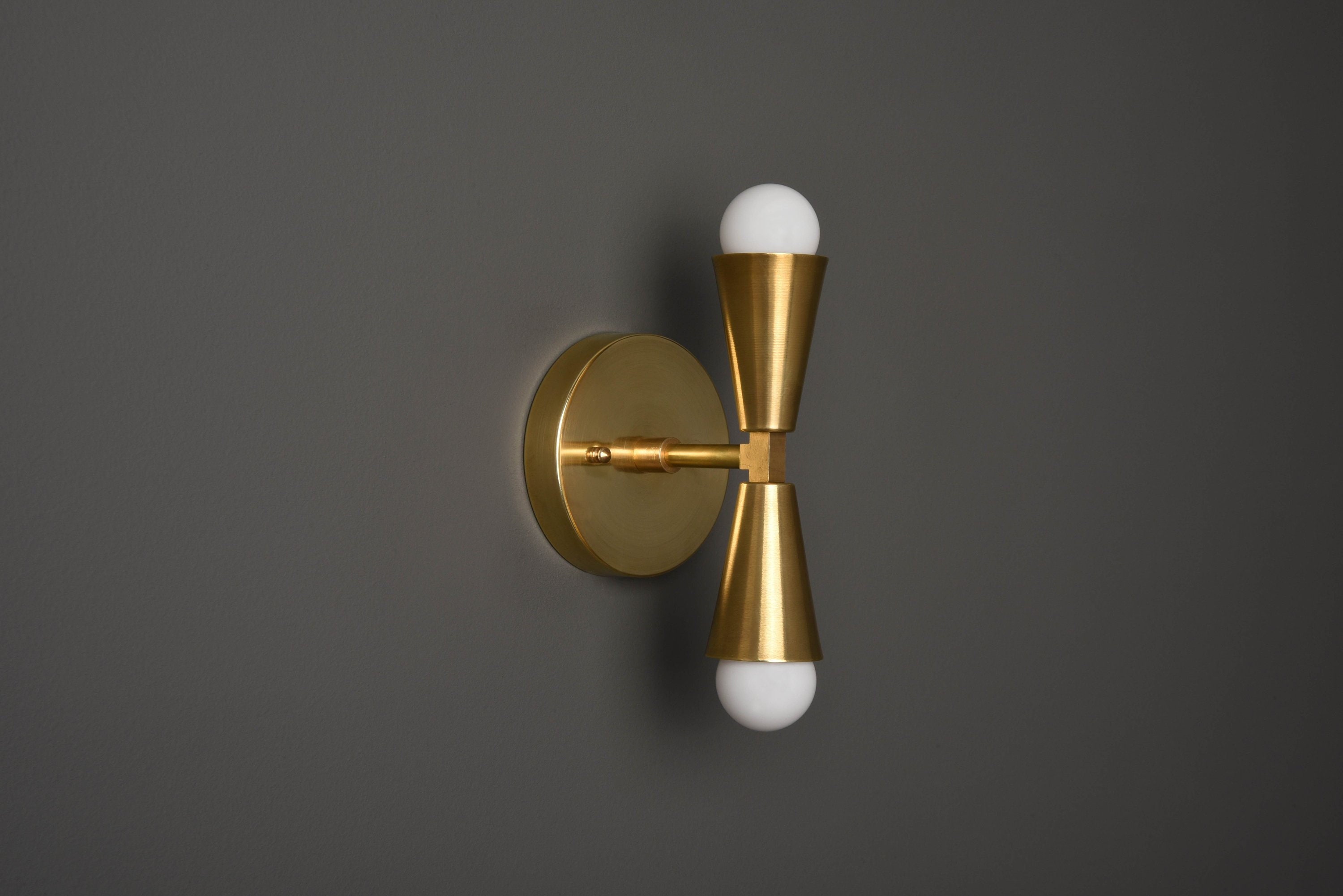 Modern Wall Sconce Gold Sconce Raw Brass Light Mid Century
