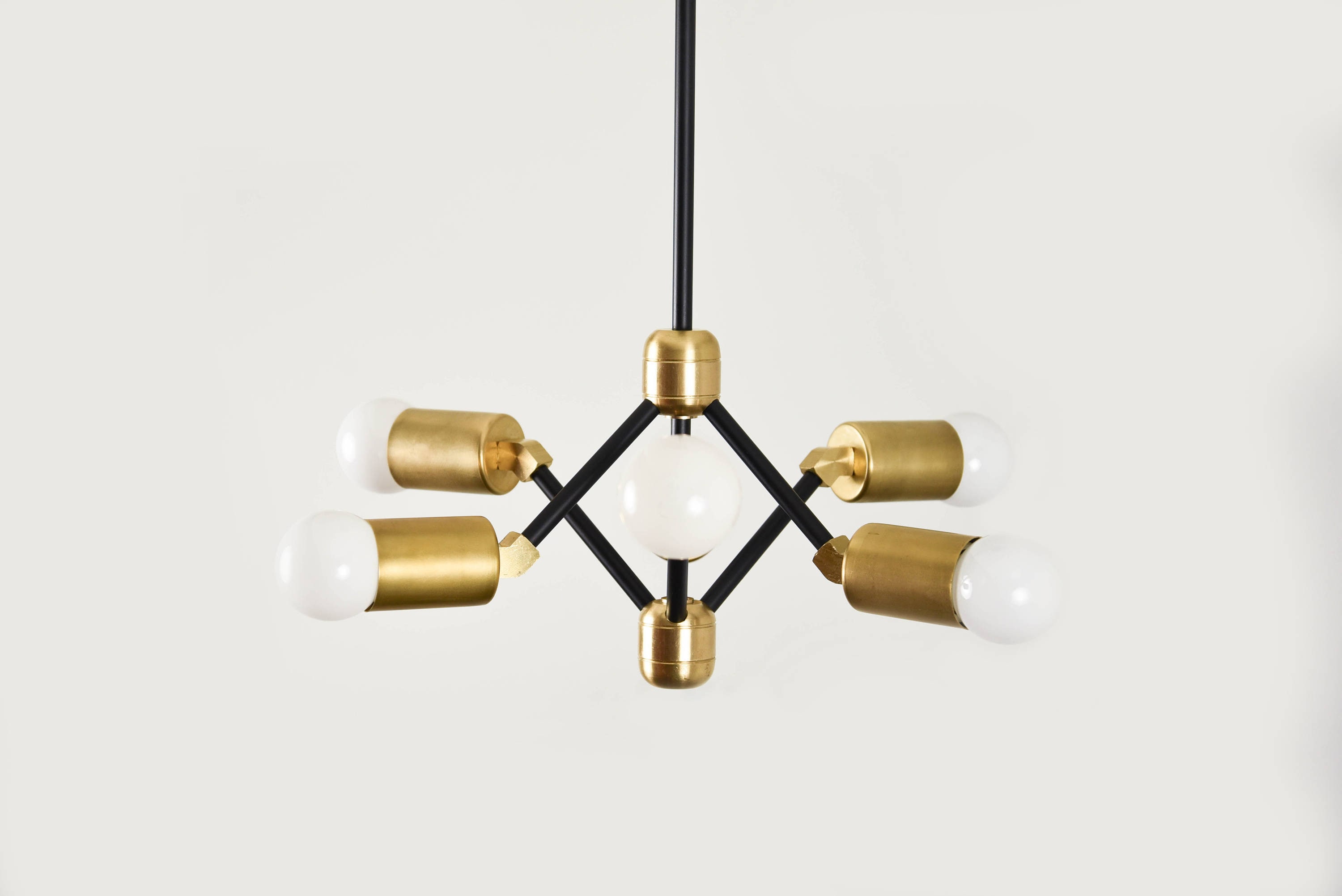 Phoenix Chandelier Black Brass Mid Century Industrial Gallery Photo