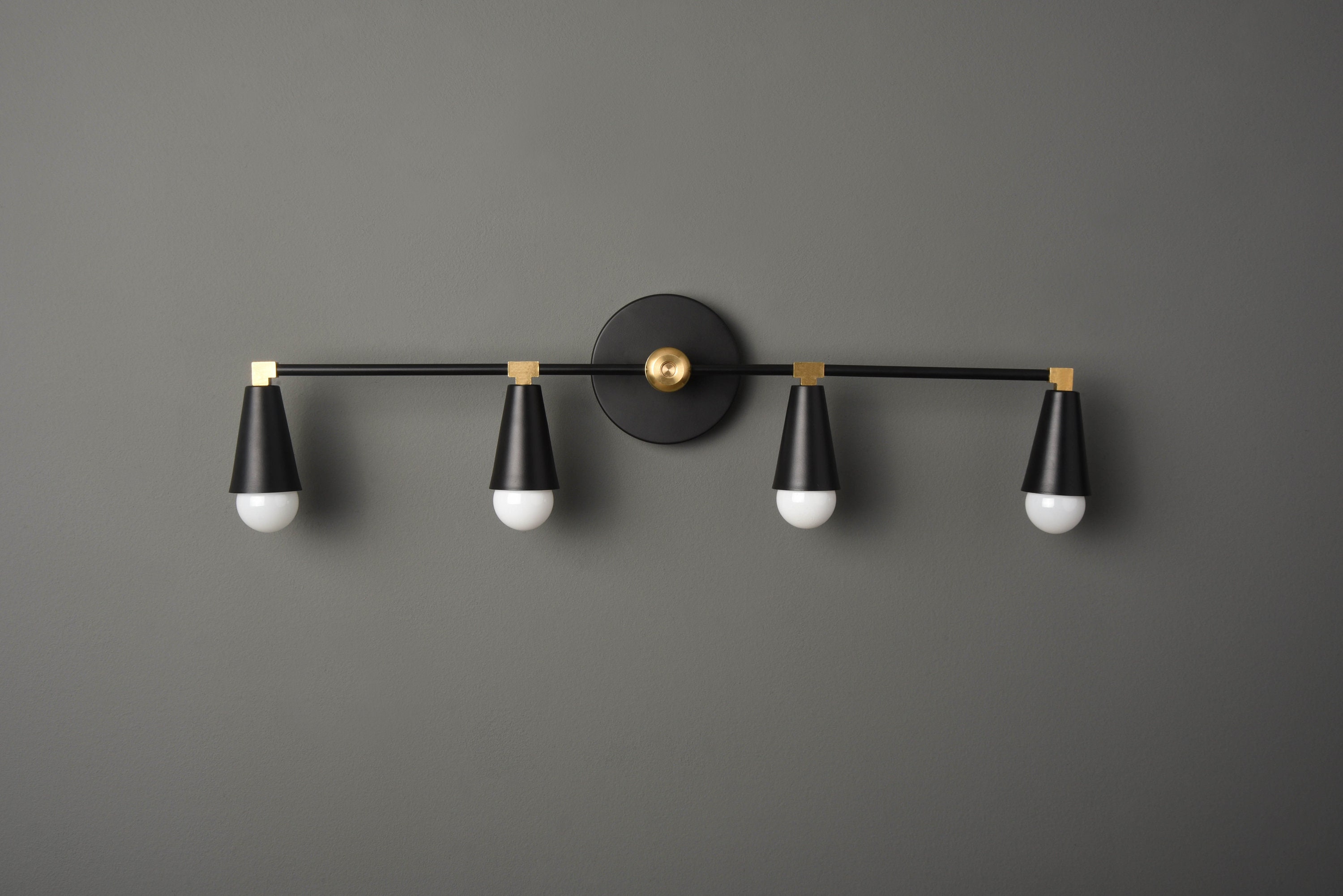 Industrial Wall Sconce Modern Light Black Brass Mid Century Bathroom Vanity Ul Listed Auburn