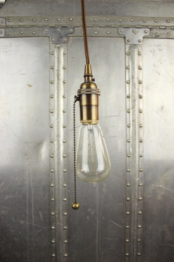 Pendant Light Antique Brass Mid Century Modern Image 0
