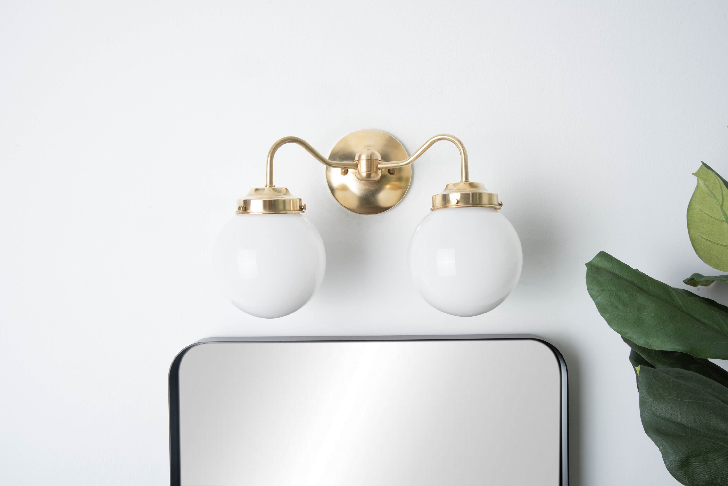 Modern Globe Light Gold Wall Light Mid Century Industrial Glass