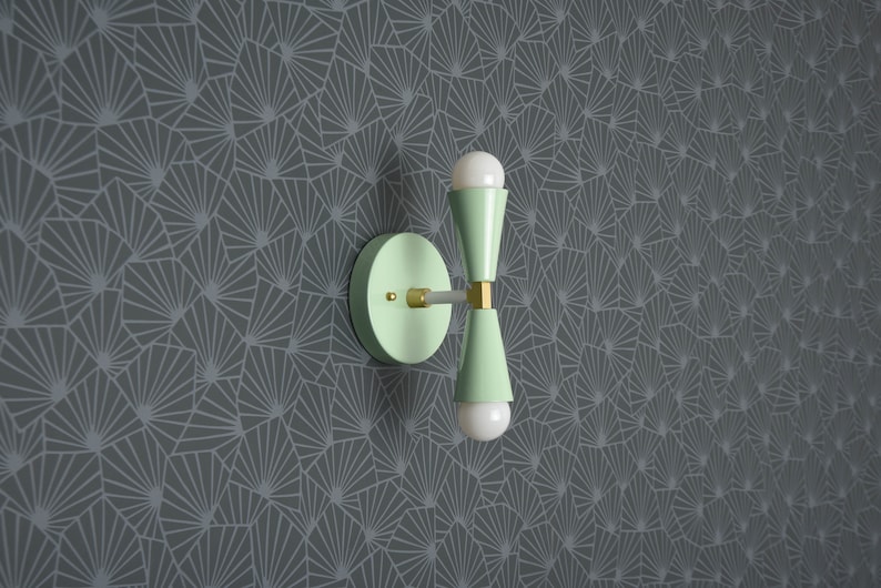 Modern Wall Sconce Mint Green Sconce Wall Light Mid Century Modern Industrial Bathroom Vanity UL Listed ANSONIA Mint Green