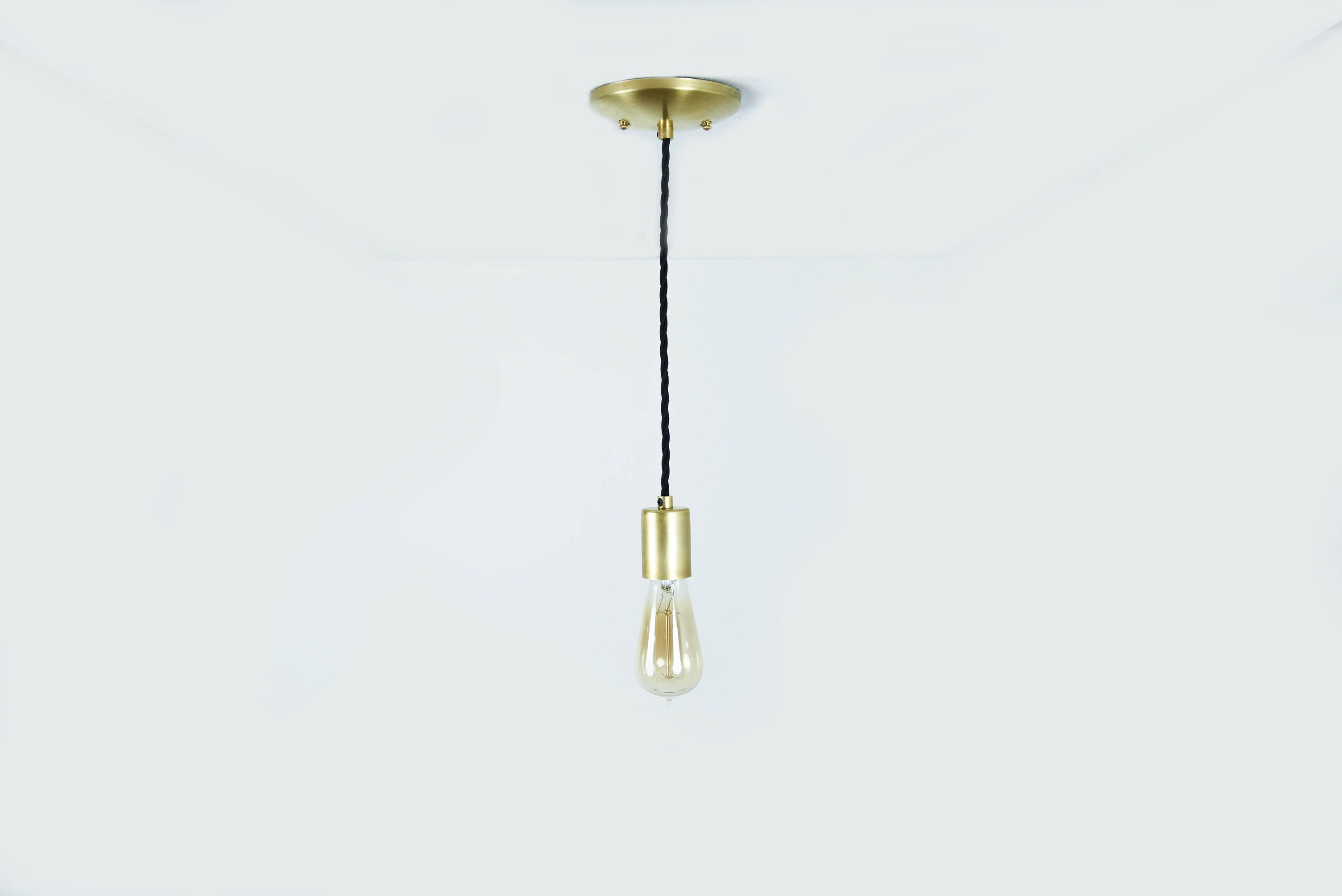 sale in stock gold industrial pendant light bare bulb socket brass